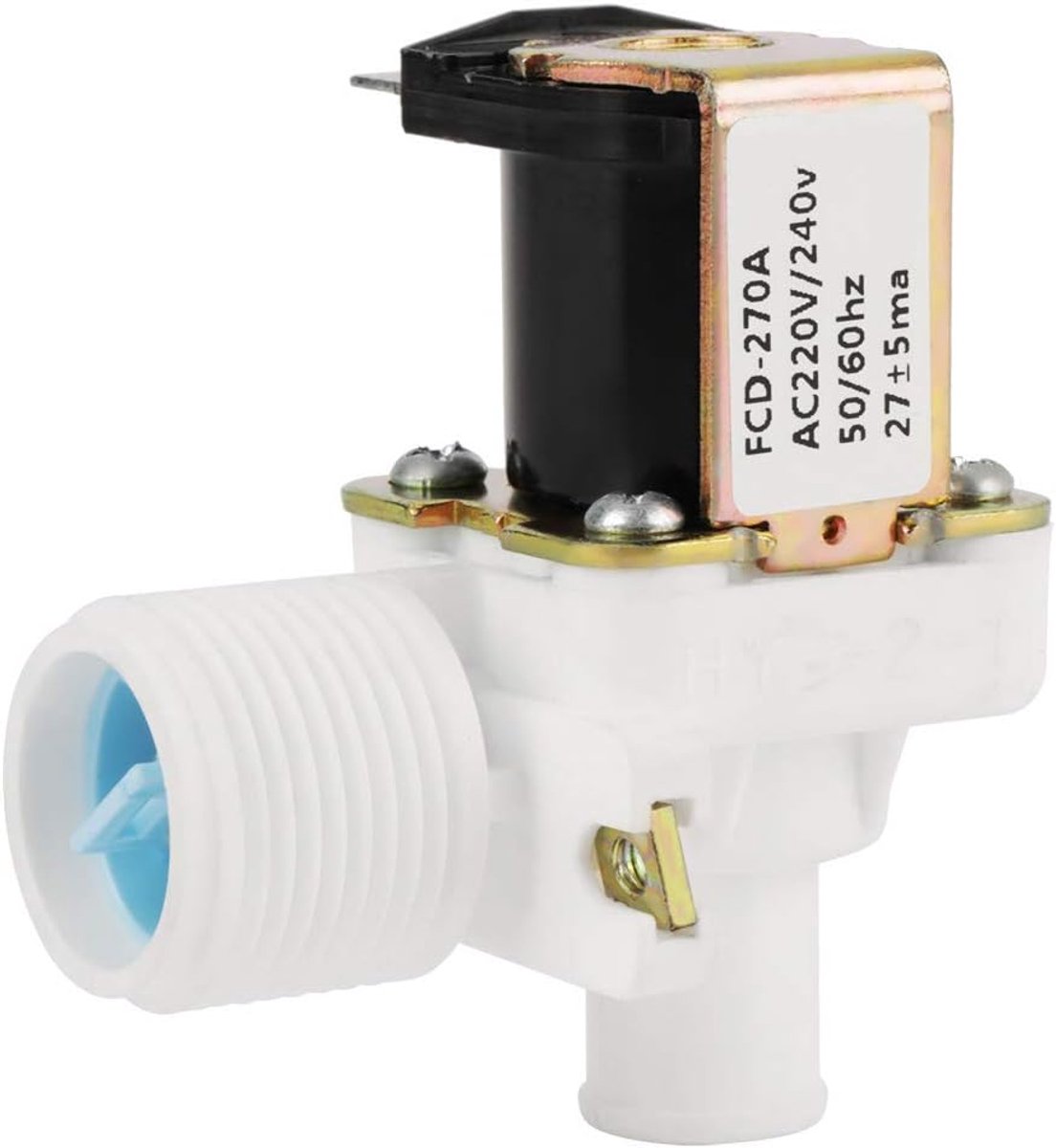 SnelShoppen - Waterinlaatklep FCD270A 220V/240V BSPP 3/4" Elektrische Solenoïde Klep voor Wasmachine - Hoogwaardige Kunststof, E-Klasse Isolatie, Makk