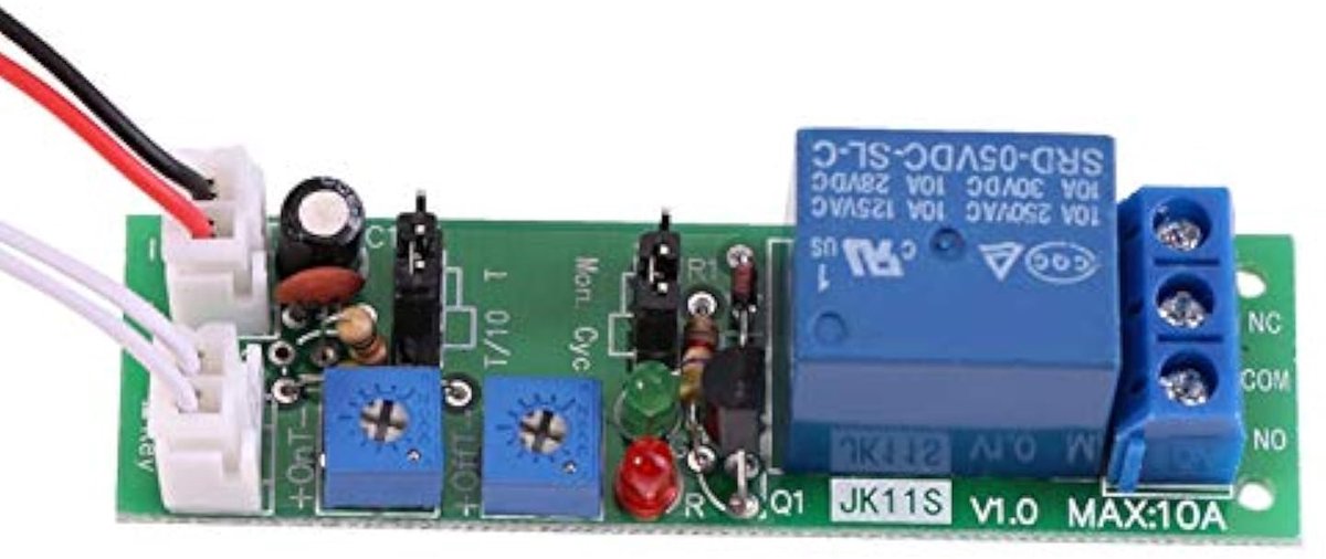 SnelShoppen - Timer Relay Module DC 5V 12V 24V Verstelbare Cyclus Timer Vertraging Aan/Uit Schakelaar 0-24 Uur