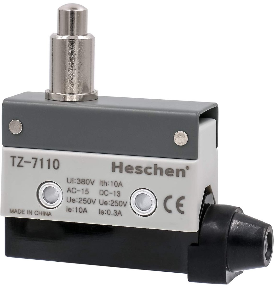 SnelShoppen - Heschen Horizontale Limietschakelaar TZ-7110 Slimme Veer Plunjer Actuator AC 380V 10A Enkelpolig Momentaan voor Industrie en Automatiser