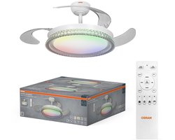 OSRAM led plafondventilator wit, 122 cm Ø, kleurtemperatuur instelbaar, 3000-6500 K, afstandsbediening, stil