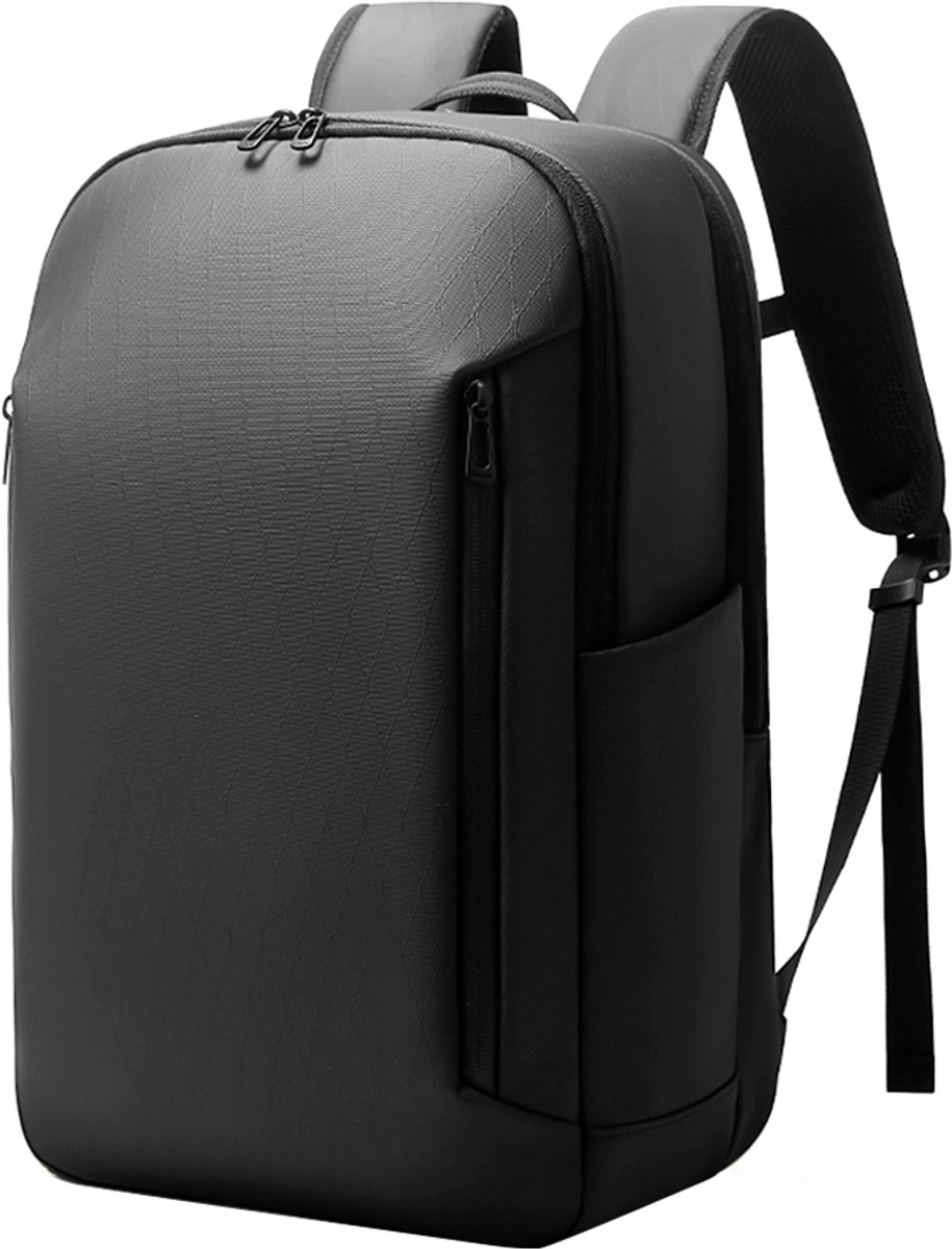 Laptoprugtas - Herenrugtas - Zakelijke rugtas voor woon-werkverkeer - Waterdichte rugtas - Grote capaciteit en lichtgewicht - Geschikt voor werk en studie - Vak voor 15,6-inch laptop - 46*29,5*20 cm - Materiaal: 900D leer - Zwart