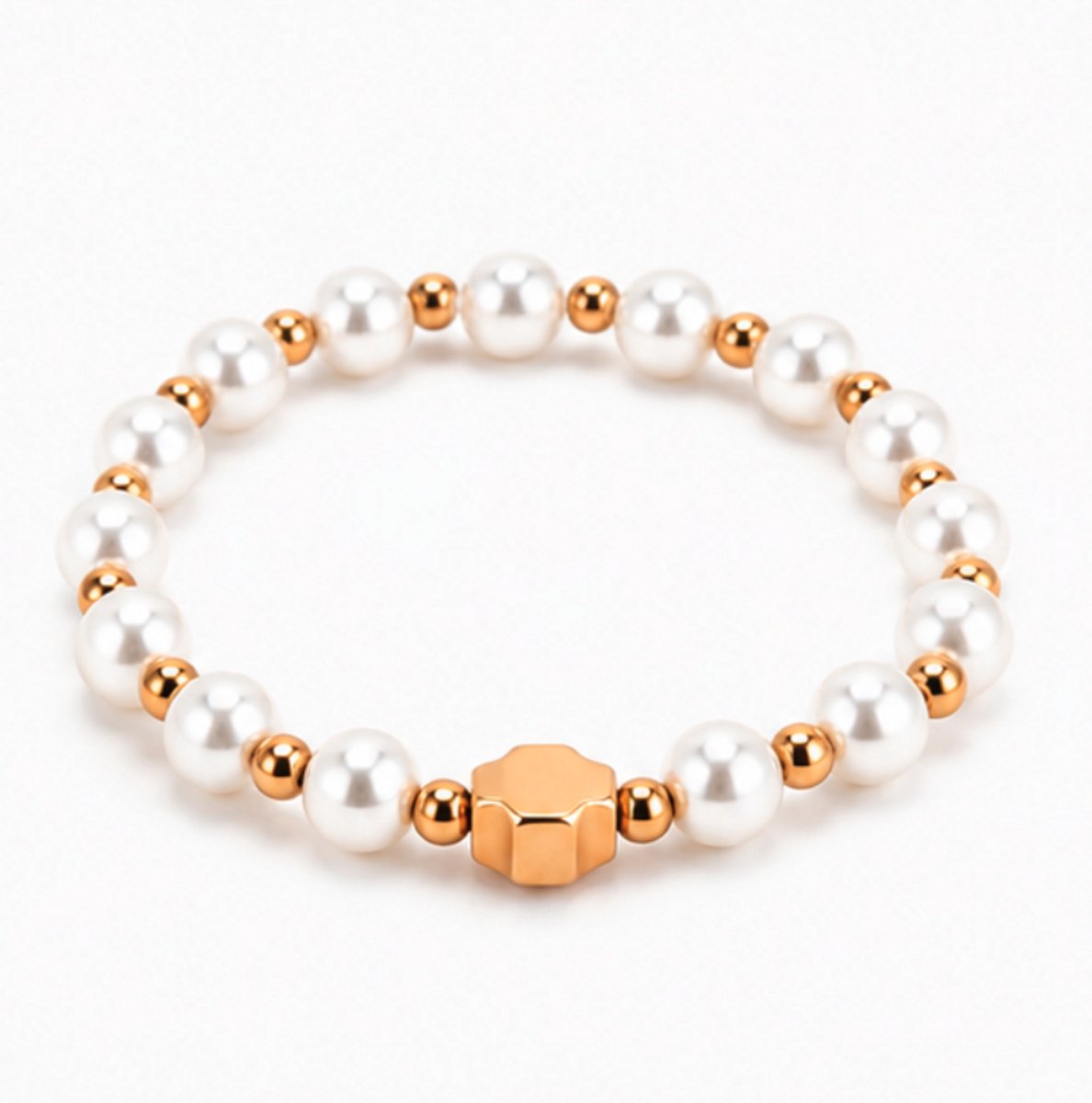 Rivello – Armband Dames Parel Goud – Verguld Roestvrij Staal – Nikkelvrij – Cadeau Voor Haar