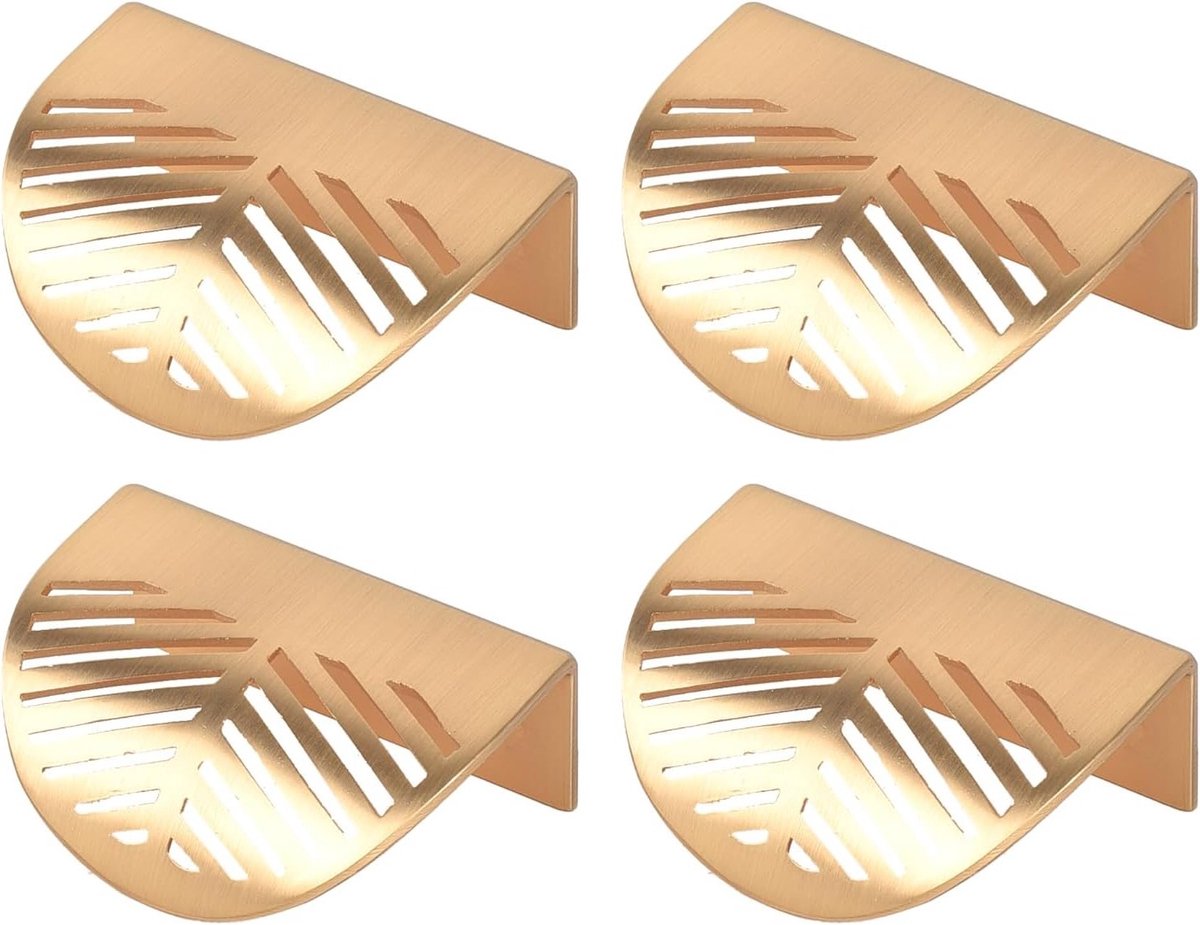 Set van 4 Deurtrekkers in Bladvorm, 60mm*44mm, Decoratieve Handgrepen voor Keuken- en Meubelladen, Stijlvolle Knoppen voor Interieurdecoratie
