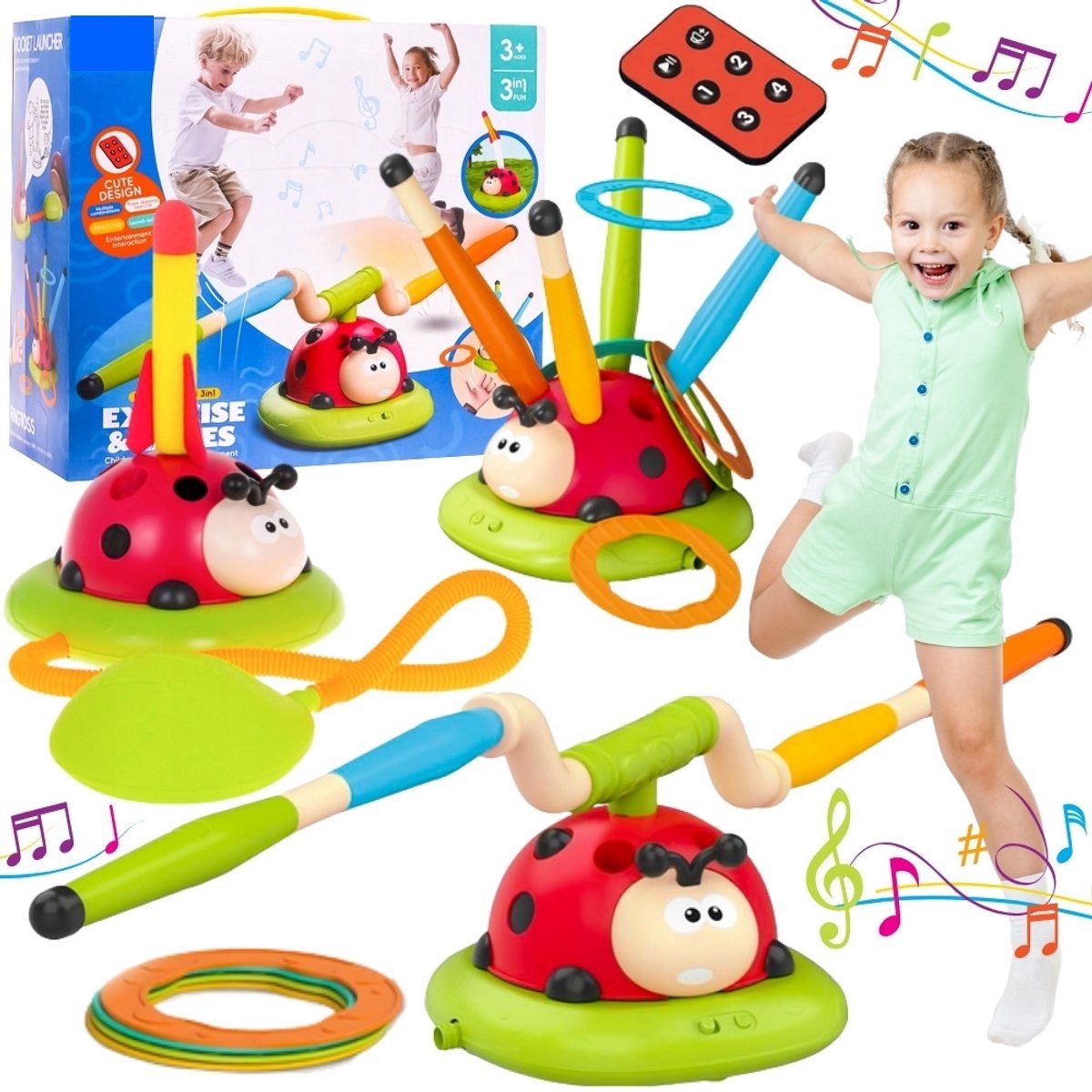 Wevelnit - - 5 in 1 Arcadegame - Instelbare Moeilijkheidsgraad - Geluidseffecten - met Automatisch Springtouw, Raketlancering, Doelwerpen, Obstakelrennen en Dieren Verzamelen - Buitenspelen - Ontwijken - Springen