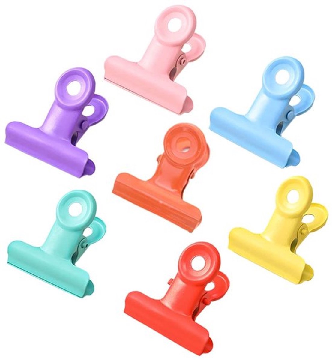 Dailygoods- Bulldog Clips Bonbonkleurig - 28 Stuks - Metalen Binder Clips - Voor