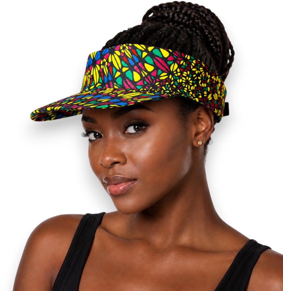 Zonneklep / Pet met Afrikaanse print - Zonnecap - Zomerpet - Sun visor - Multicolor Sunburst