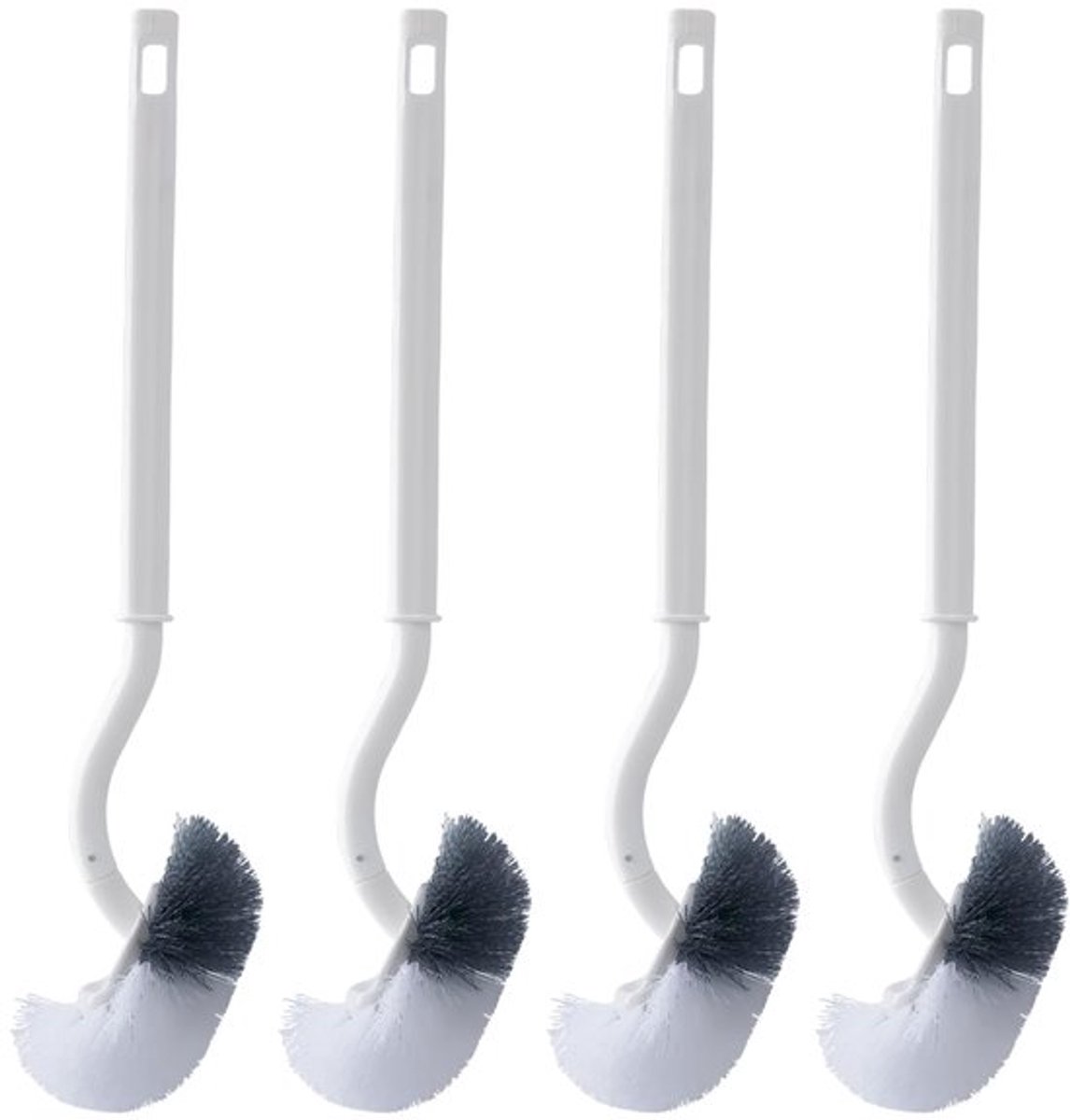 Set van 4 toiletborstels voor grondige reiniging