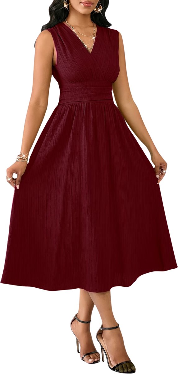 Currero Zomerjurk Dames Zomerjurken Volwassenen Vrouwen Midi Jurk Ibiza Stijl Sundress Dress Kurkuma XXL Geel