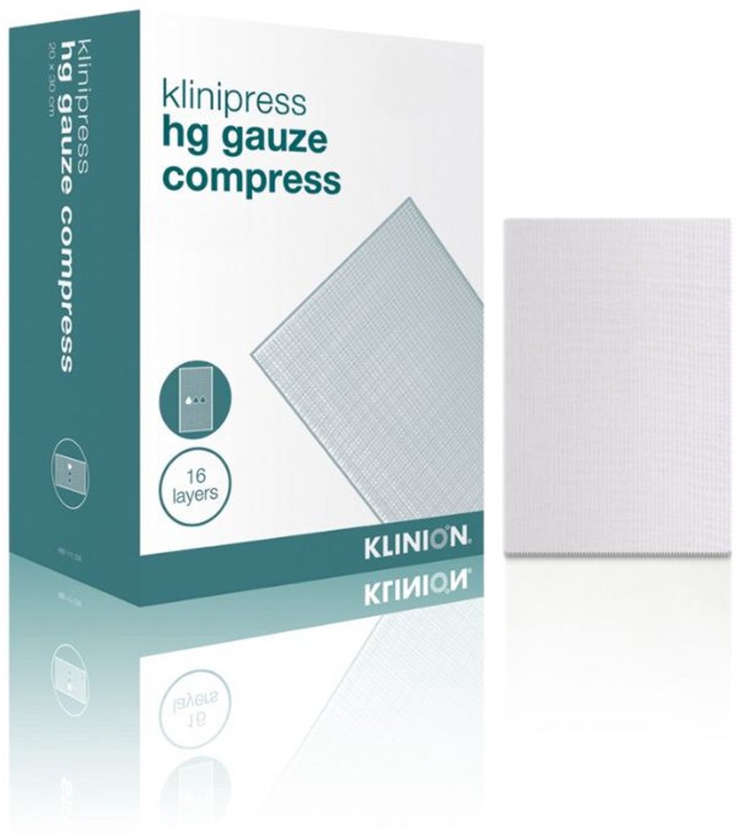 Klinion HG steriel gaaskompres 16-laags 20 x 20 cm 30 stuks