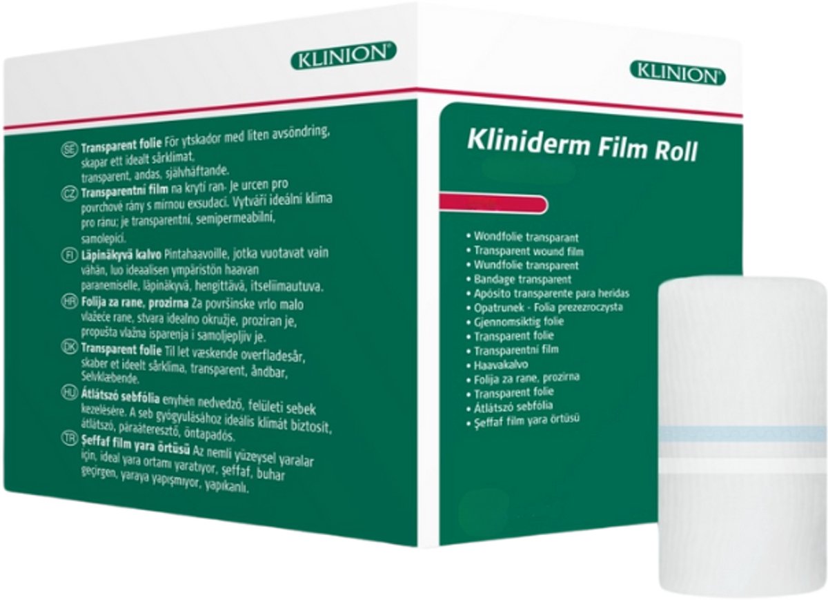 Klinion Kliniderm Film Roll wondfolie niet steriel 10cm x 10m Klinion