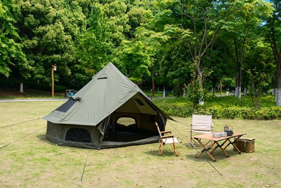 HAUSS SPOLE Tent - Ruime 300 x 300 x 200 cm - Waterafstotend Polyester - Donkergroen - Voor 3-4 Personen - Met Insectengaas van hauss-spole — afbeelding 3