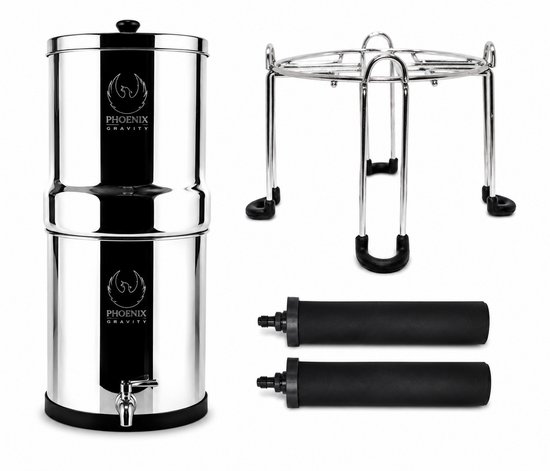 Phoenix Gravity Waterfilter 12 Liter — RVS zwaartekrachtfilter zonder onderstel