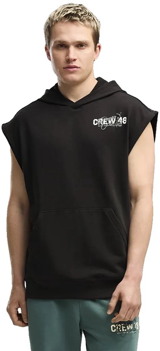 Puma French Terry Sleeveless Hoodie Man Zwart