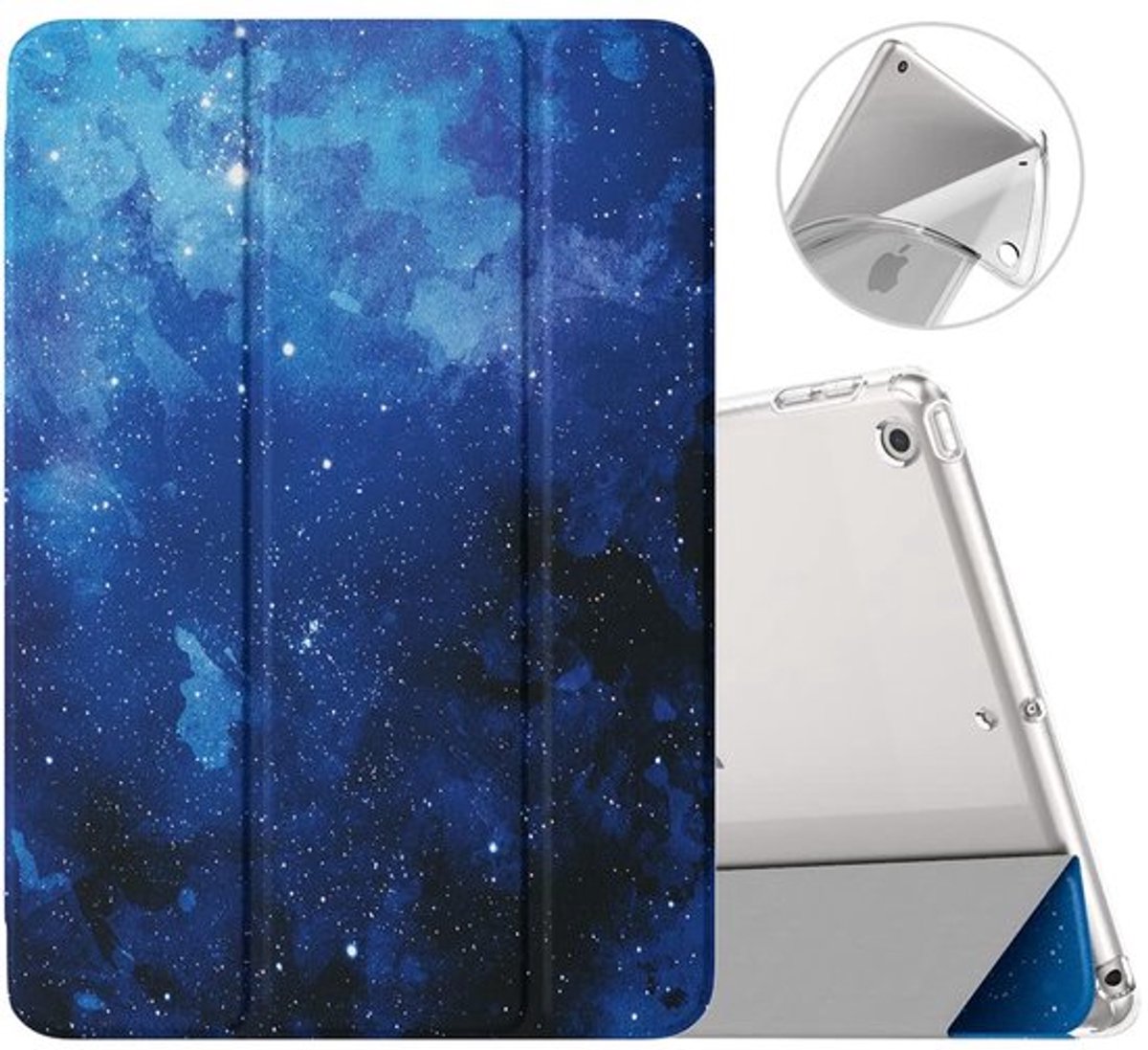 Onf3 - iPad 10.2 hoesje - Zachte matte achterkant - Slank en lichtgewicht - Blauw