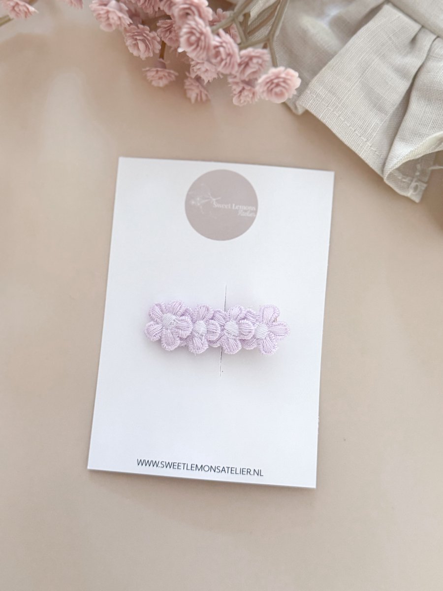 Haarspeldje Little Flowers - Lila - Alligator Haarspeldje - Haarspeldjes voor Meisjes & Kinderen - Haaraccessoires voor Peuters & Kleuters - Verjaardagscadeau