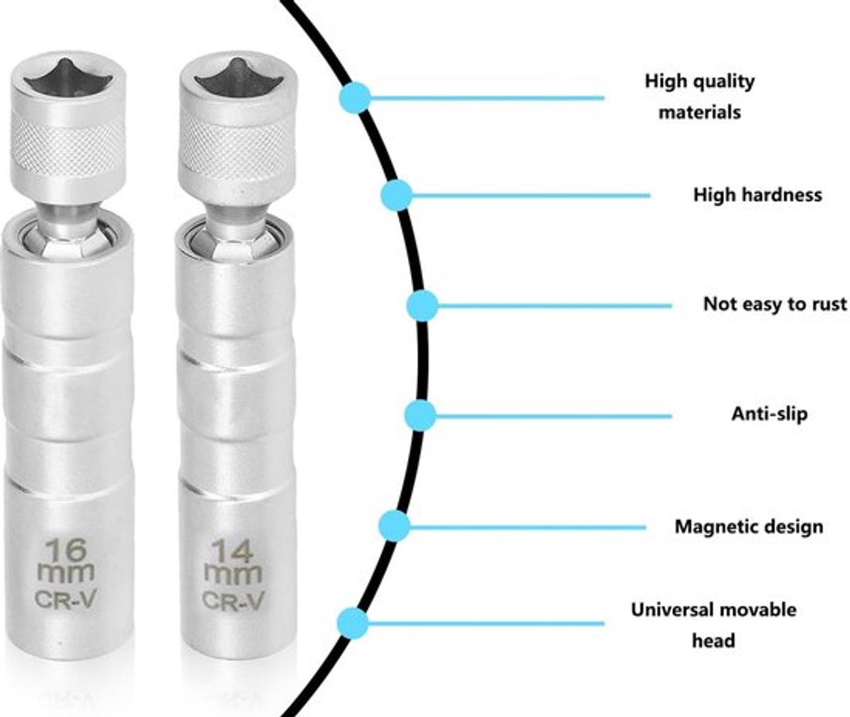 Magnetische bougiesleutelset - Virtubuy - 2 stuks