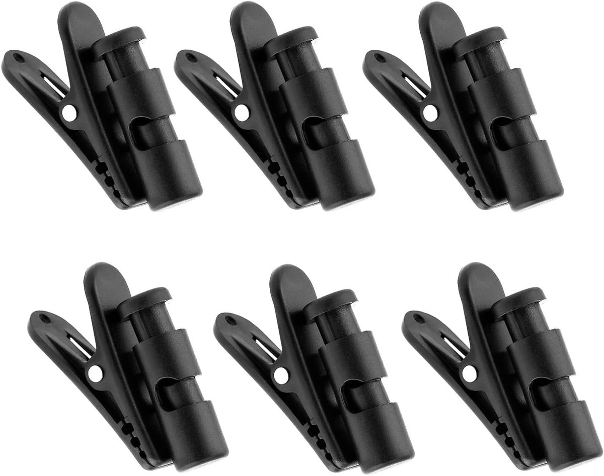 Kabelclip voor oordopjes - Oortjes Kabelclips set - 6 stuks - Premium Koptelefoon Snoerclip - voor Kleding - Compacte Draagbare Microfoon Draadklem Kunststof - Slipvast Sorteersysteem Kabelmanagement -0 voor Hardlopen en Gamen - Zwart