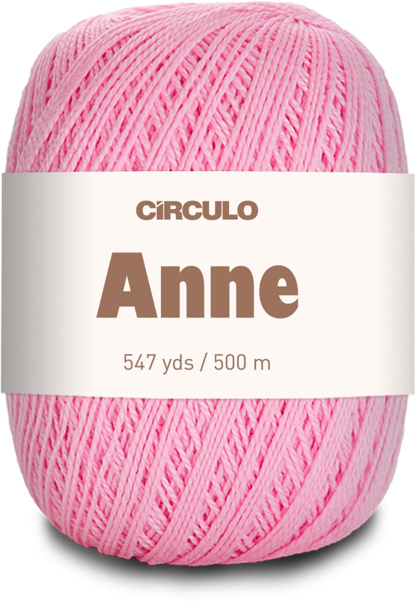 Círculo Anne - Haakgaren - 100% gemerceriseerd katoen - 500 m - Kauwgomroze