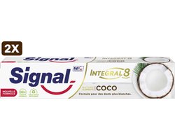 2 x Signal - Integral & Actions - Tandpasta - Natuurlijke Elementen - Kokos - Voor Witte Tanden - 75 ml