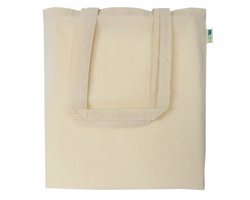 20 stuks Katoenen draagtas-Tote bag Fairtrade met lange hengsels, kleur Ecru