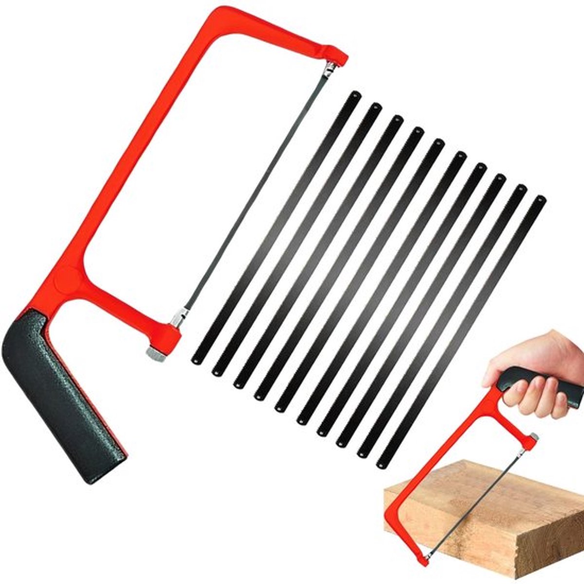 Mini hacksaw set met 10 verwisselbare bladen