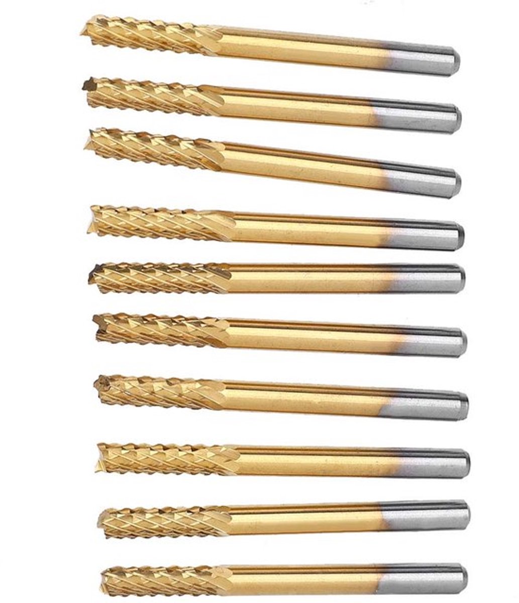 Hoogwaardige Zeynomax 3,17mm Carbide Frees Cutter, 10 stuks