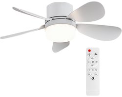 Ventilatorlamp Met Afstandsbediening - E26/E27 Schroefmontage - Dimbaar - 1000 Lumen - Diameter 16,54 Inch - Geschikt voor Slaapkamer, Keuken en Woonkamer