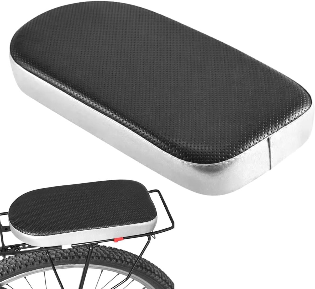 Fiets Zadel - Bagagedrager Zadel - Comfortabel Fietsen - Waterafstotend PU Leer - 30x14.5x4 cm - Zwart