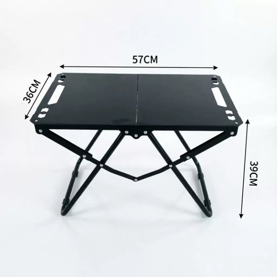 Campingtafel - Inklapbaar - Kampeertafel - Picknicktafel - Vouwtafel - Klaptafel - Voor outdoor - 57x36x39 cm - Zwart — afbeelding 4