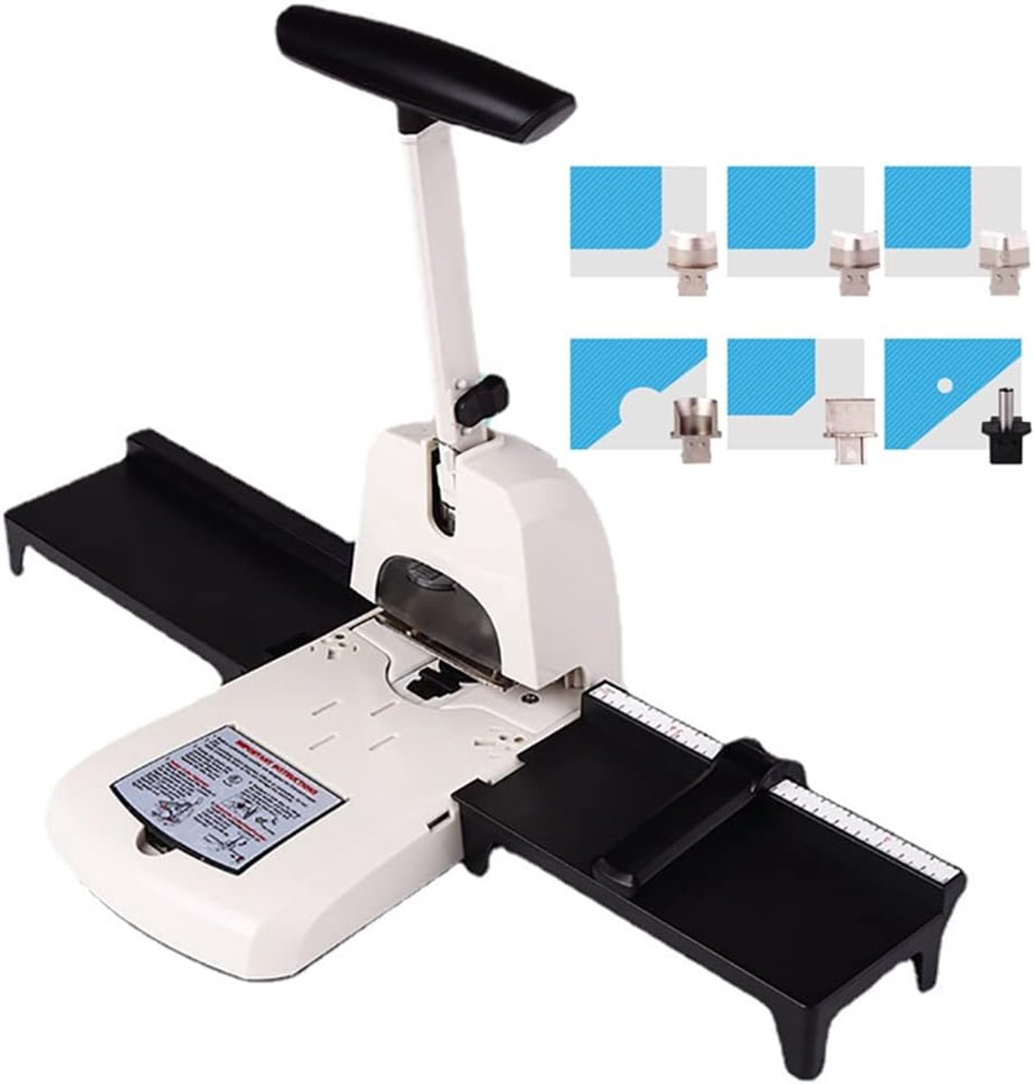 Papier Snijmachine - Hoekronder Pons - Documenten Afwerken - 6-in-1 Functie - 100 Vel Capaciteit - Zilver