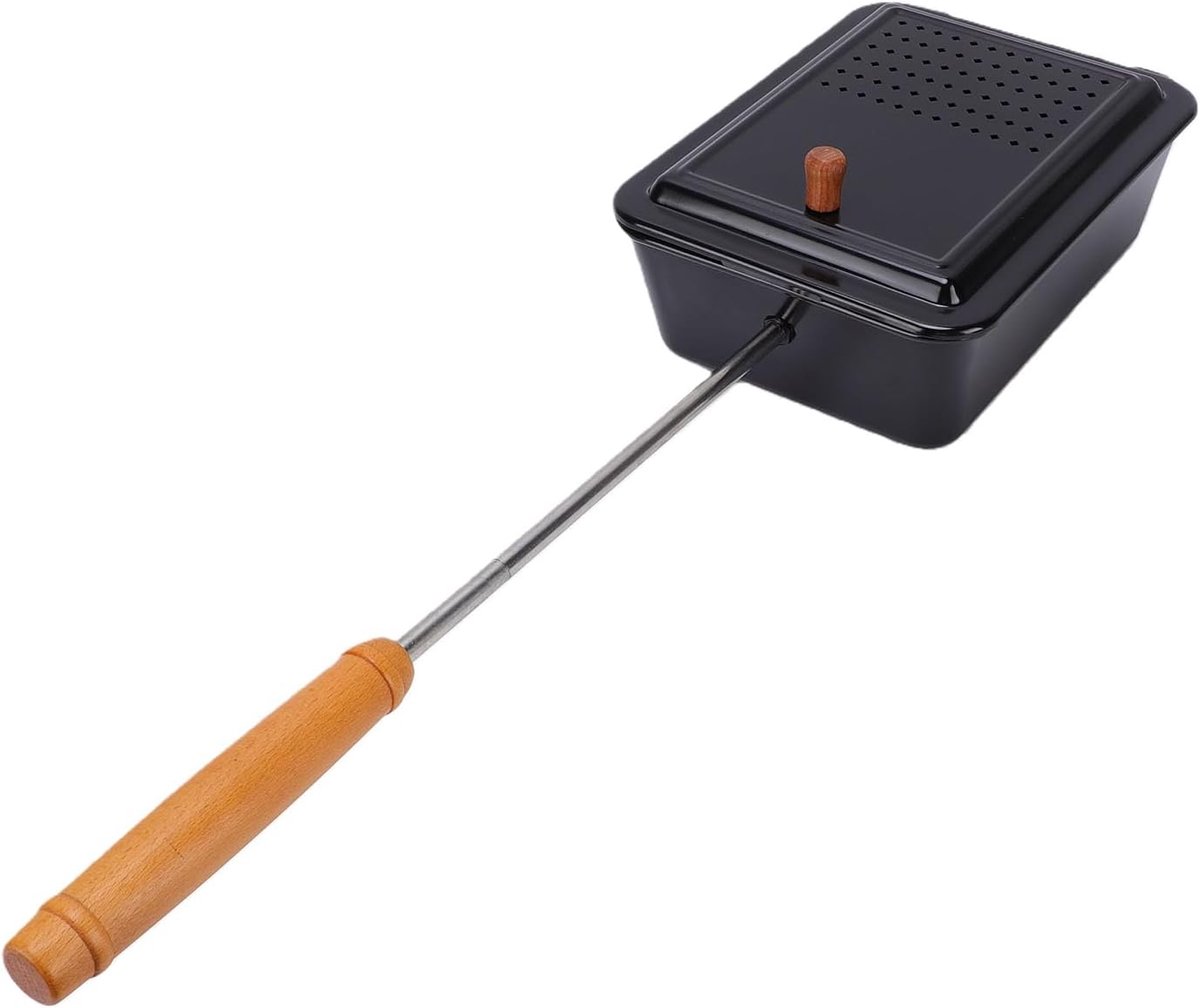 Popcorn Pan - Buitenmaker Snacks - Kampvuur Snacks - Anti-aanbaklaag - 3.5 Liter - Zwart