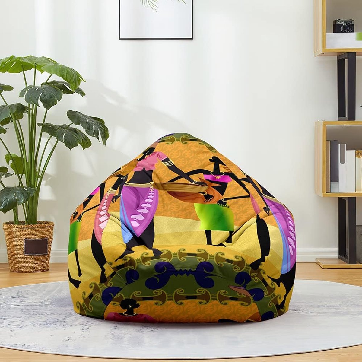 Zitzakhoes Zonder Vulling - Luie Sofa - Ontspannen Zitten - Met Handvat en Ritssluiting - 80x90cm - Roze