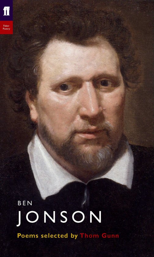Boekomslag: Portret van Ben Jonson, met zijn naam en 'Faber Poetry' in witte letters.