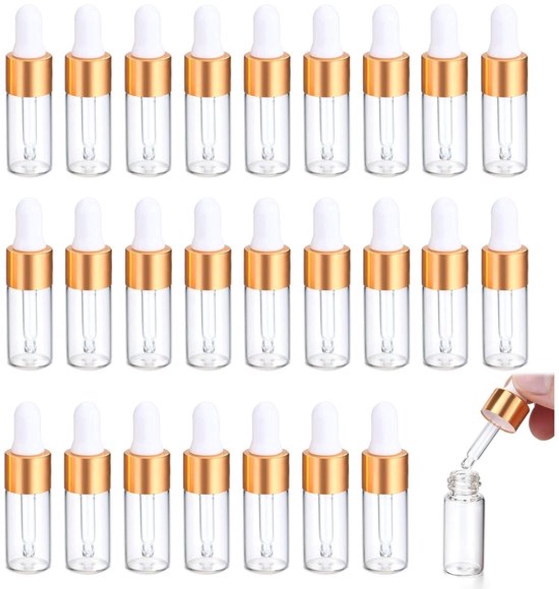 Solidchoice - Dailygoody - Glazen flessen 5 ml - Lege pipetflessen - Herbruikbaar