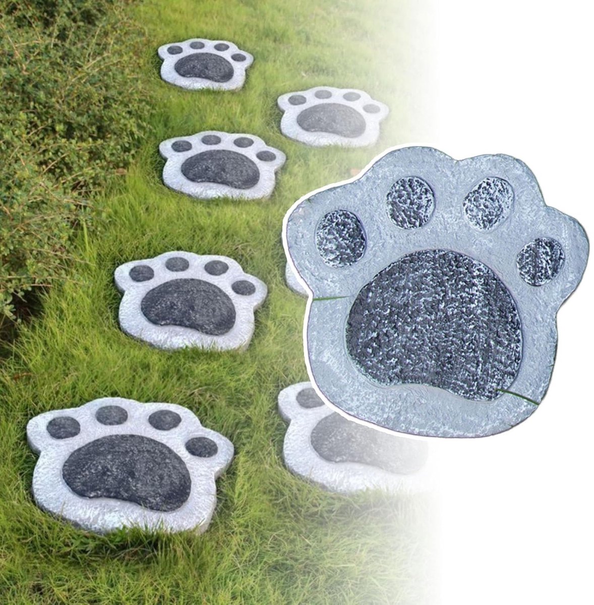 Tuinstapstenen - Decoratieve stenen - Pad aanleggen - Robuust harsachtig materiaal - 29 cm lengte - Multicolor