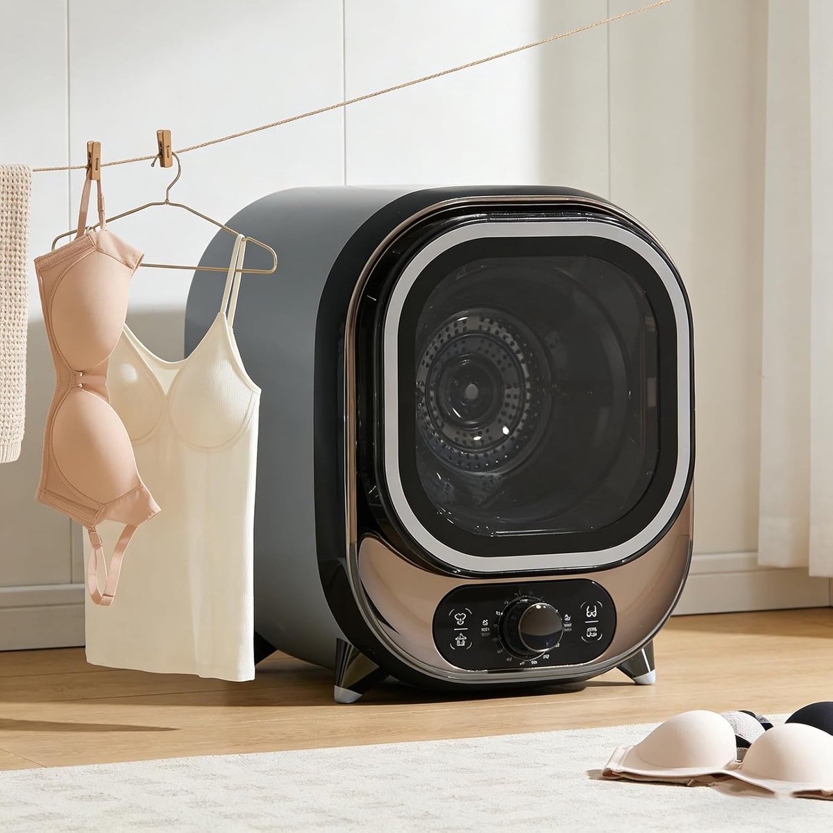 Mini Droger Draagbare Wasdroger Snel Kleding Drogen Stille Werking 35dB 0.8 kg Capaciteit Wit