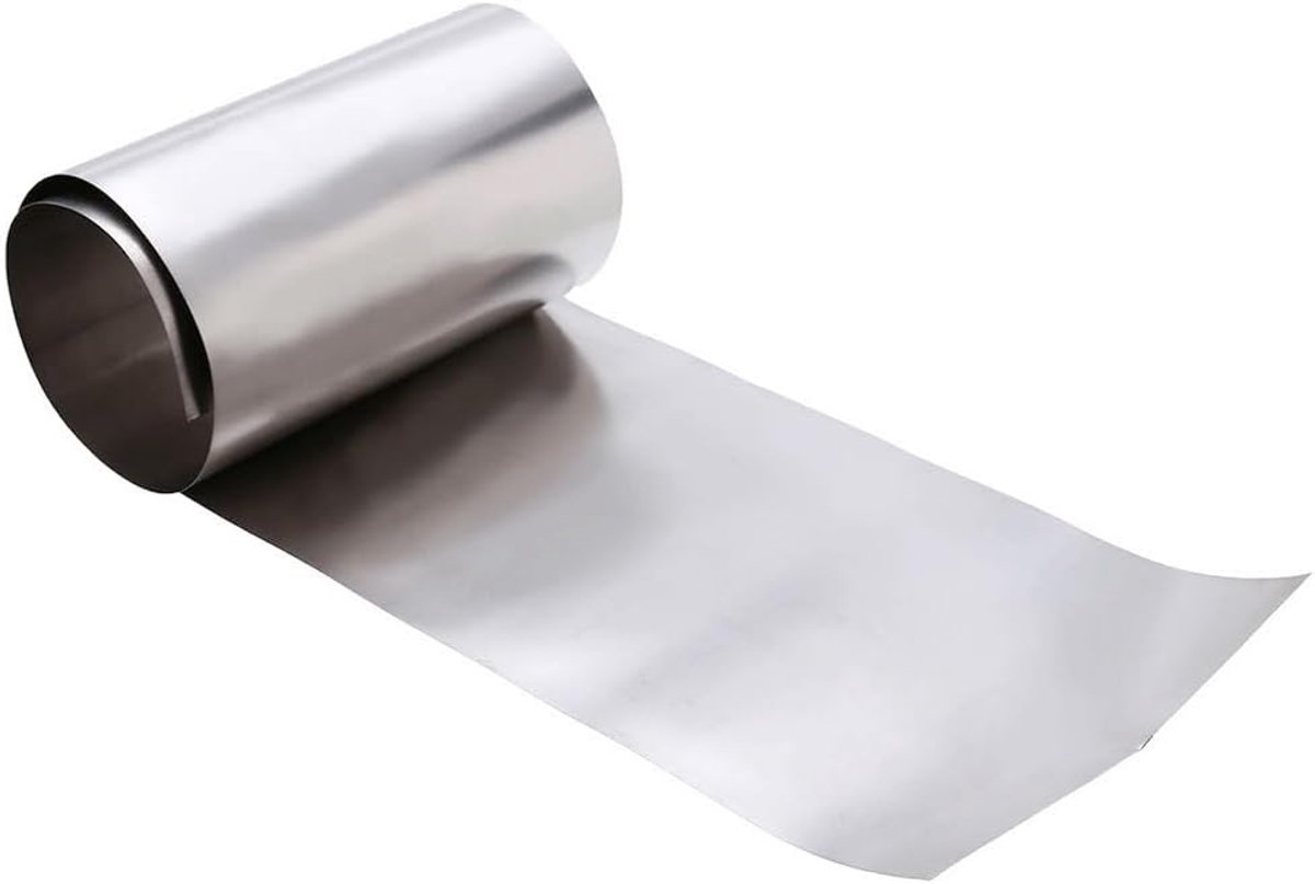 Metalen Plaat Folie - Dun Metaal Blad - Machine Onderdelen - Hoge Zuiverheid Sterkte - 0.1x100x500mm - Zilver