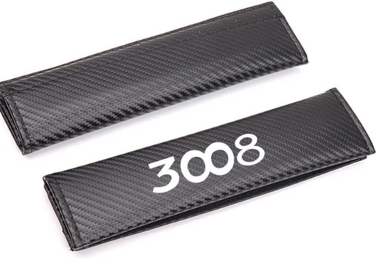 Gordelhoes Set - Schouderkussens Riem - Comfortabel Rijden - Zacht PU Leer - Universele Pasvorm - Zwart