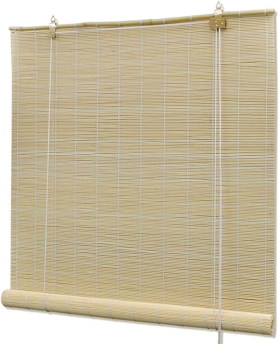 Bamboe Rolgordijnen - Natuurlijke Raambekleding - Privacy Creëren - Lichtfilterend Effect - 120 x 160 cm - Natuurlijk