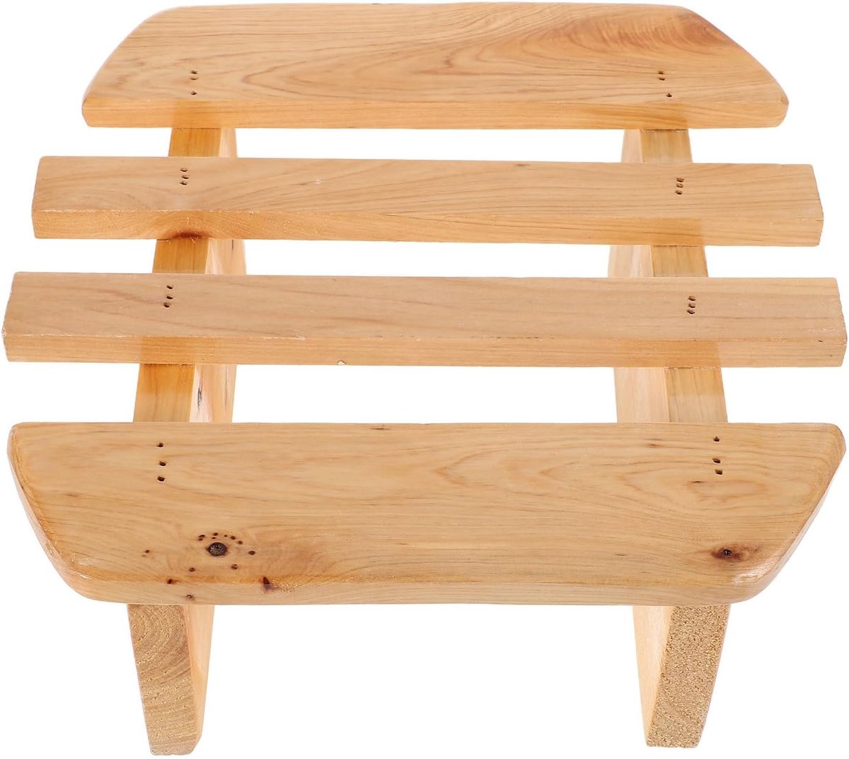 Houten Voetenbankje - Voetensteun Krukje - Ontspanning Thuis - Antislip Oppervlak - 20x20x10 cm - Beige