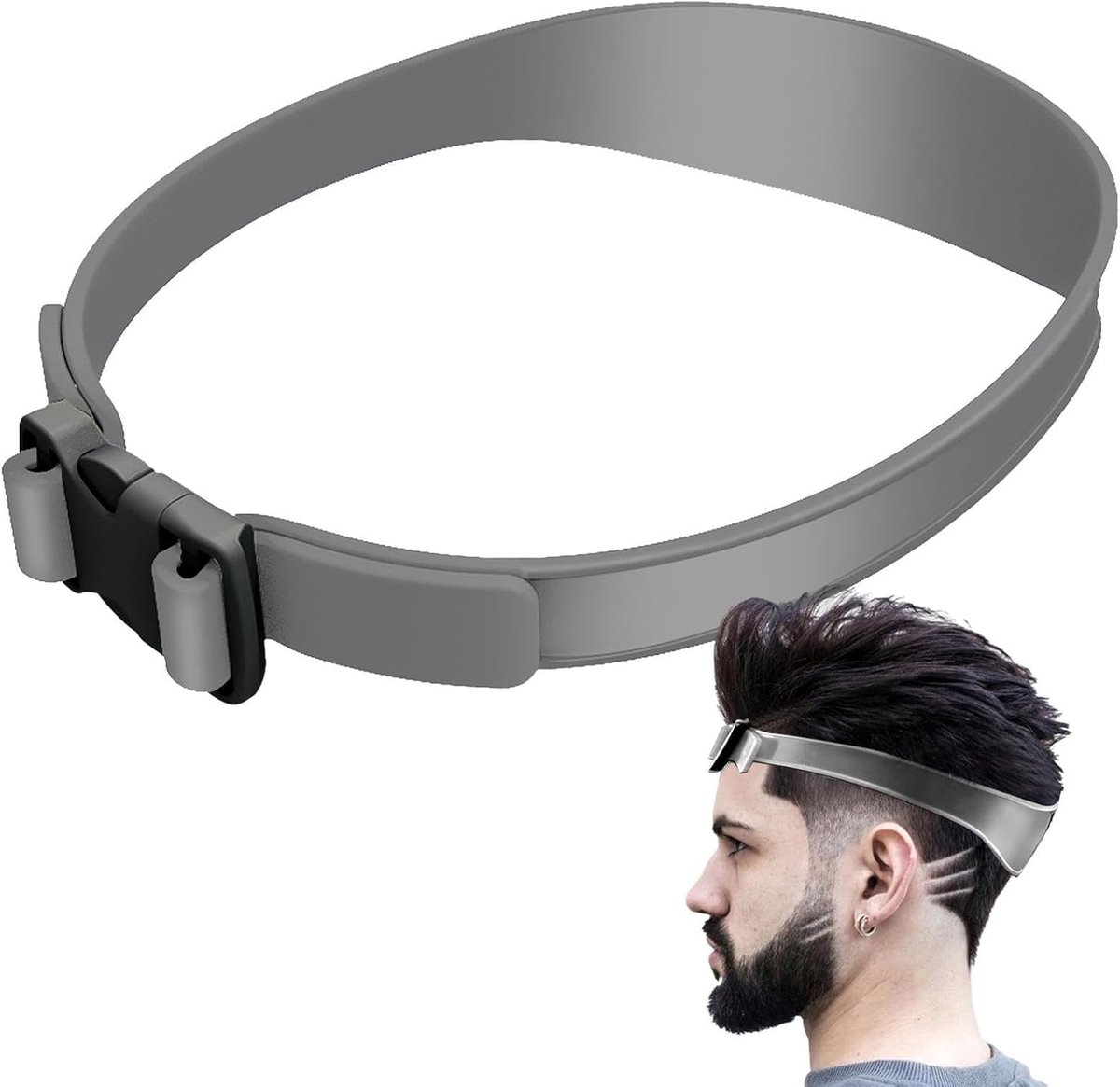 Haarkniptape - Tondeuse sjabloon - Nette halslijn - Flexibel siliconen - 61 cm - Zwart