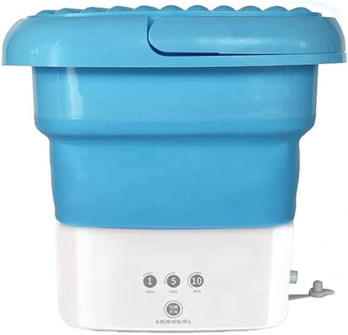 Draagbare Wasmachine - Mini Opvouwbaar - Kleding Wassen - Met Afvoermand - 35 x 15 x 36 cm - Blauw