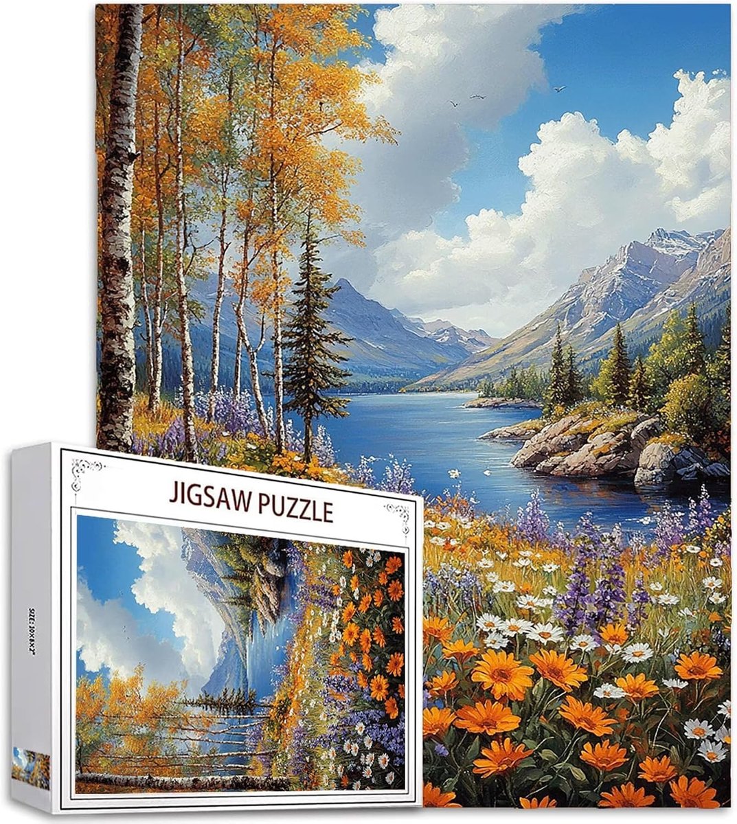 Puzzel 3000 Stukjes - Landschapspuzzel Jigsaw - Ontspanning en Plezier - Uniek Gesneden Stukjes - 122x81cm - Bloemenlandschap