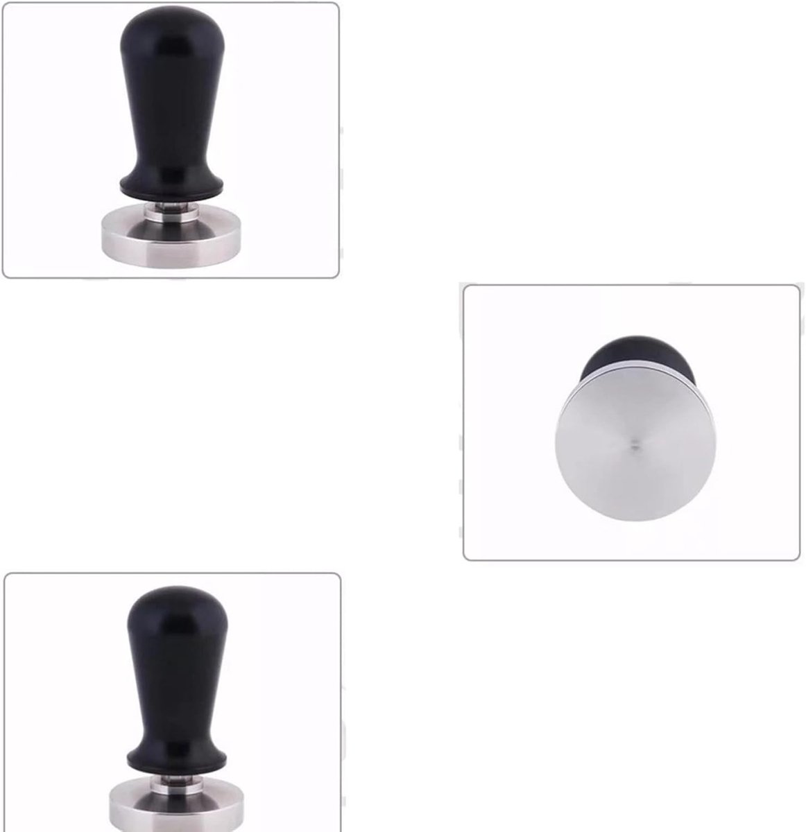 Koffie Tamper Koffiepoeder Aandrukker Consistente Espresso Zware Roestvrij Staal Basis 51MM Zilver