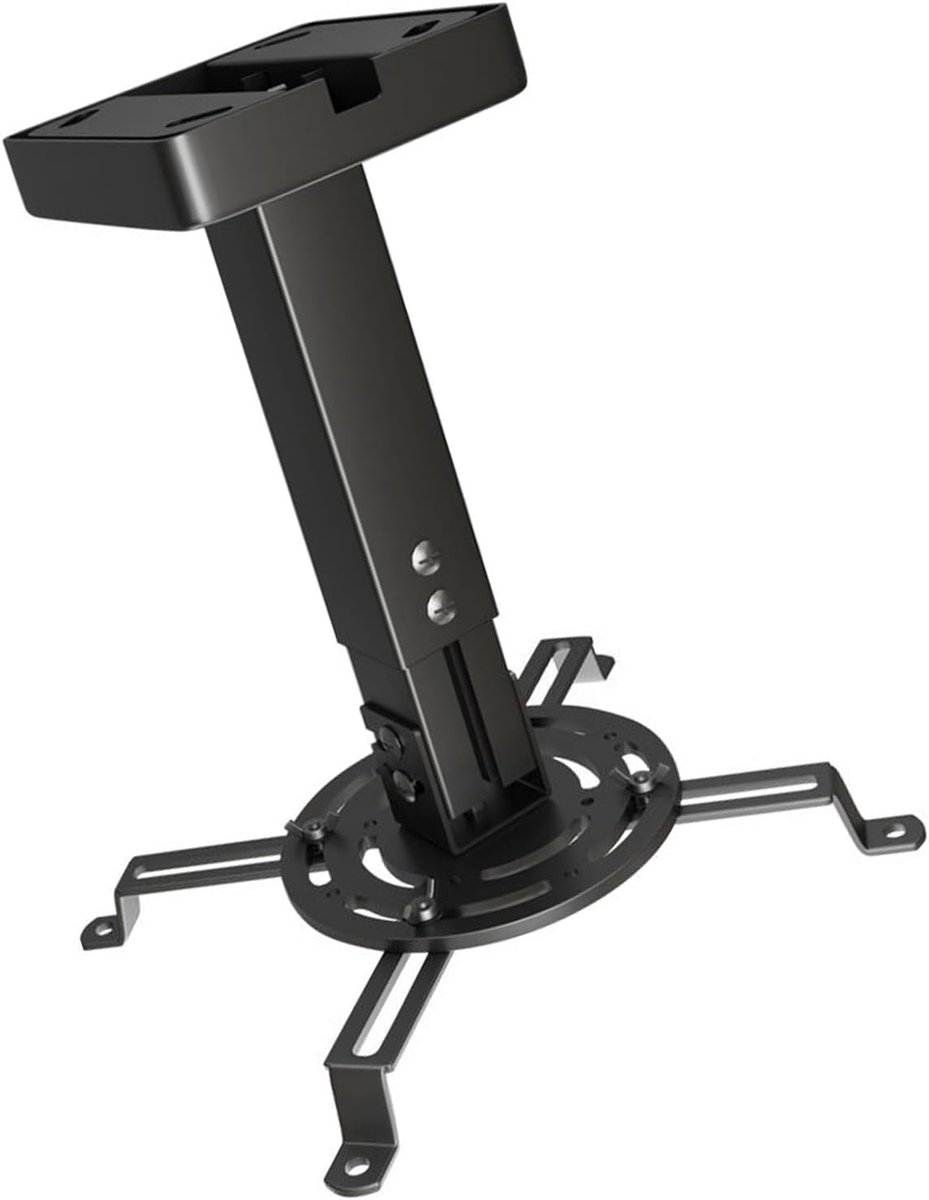 Projector Plafondhouder - Uittrekbare Beugel - Thuisbioscoop Instellen - Verstelbare Hoek - 25-35 cm - Zwart