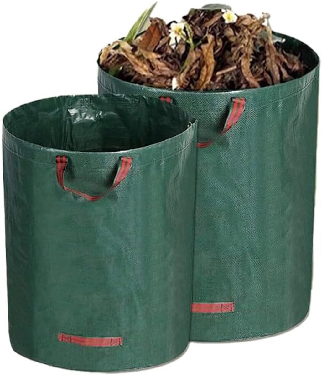 Tuinafvalzak - Opvouwbare zak - Tuin opruimen - Zelfstaand met ring - 60 liter - Groen
