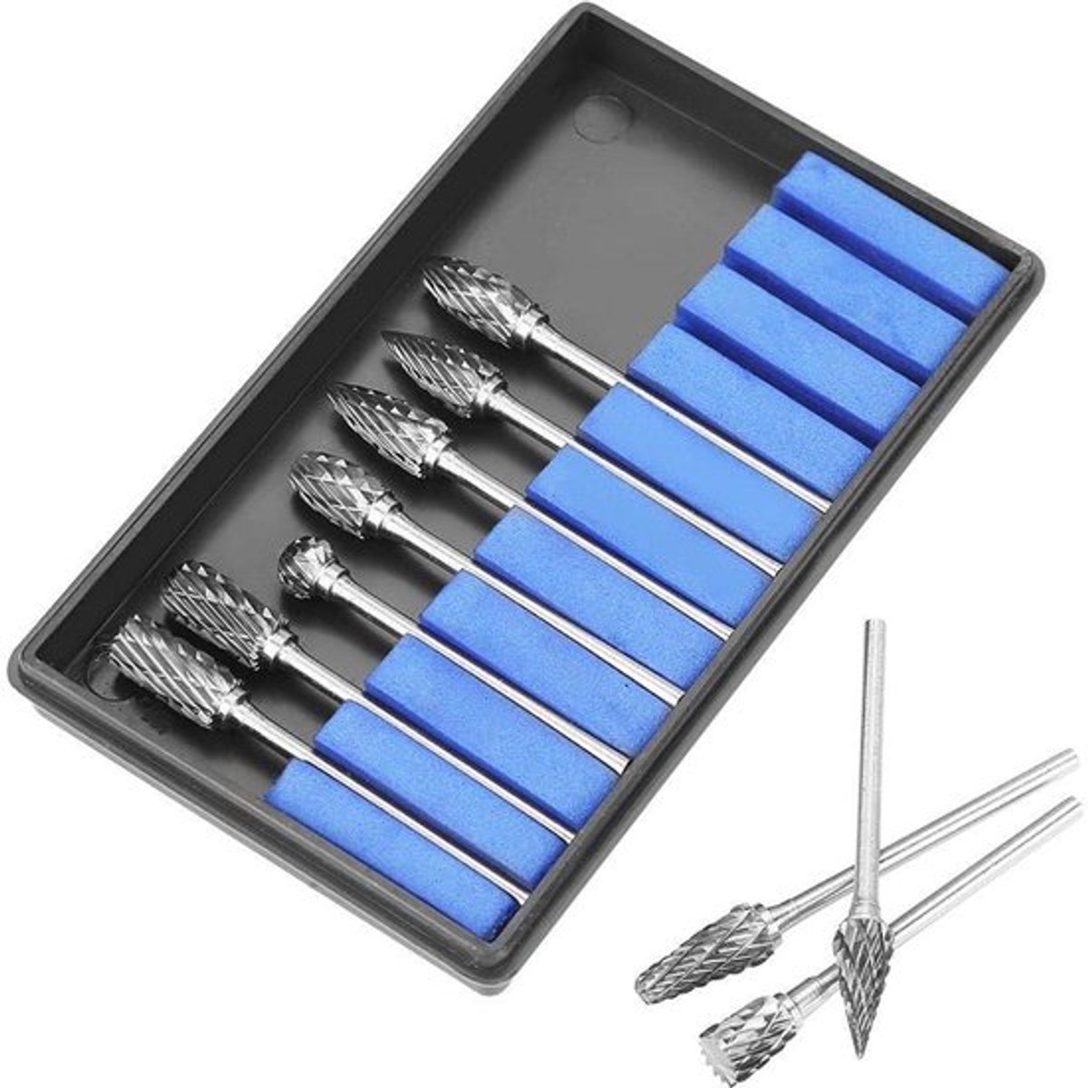 Dailygoods- Freesset 10-delig - Hardmetalen Snijset - Dubbele Volhardmetalen Molens