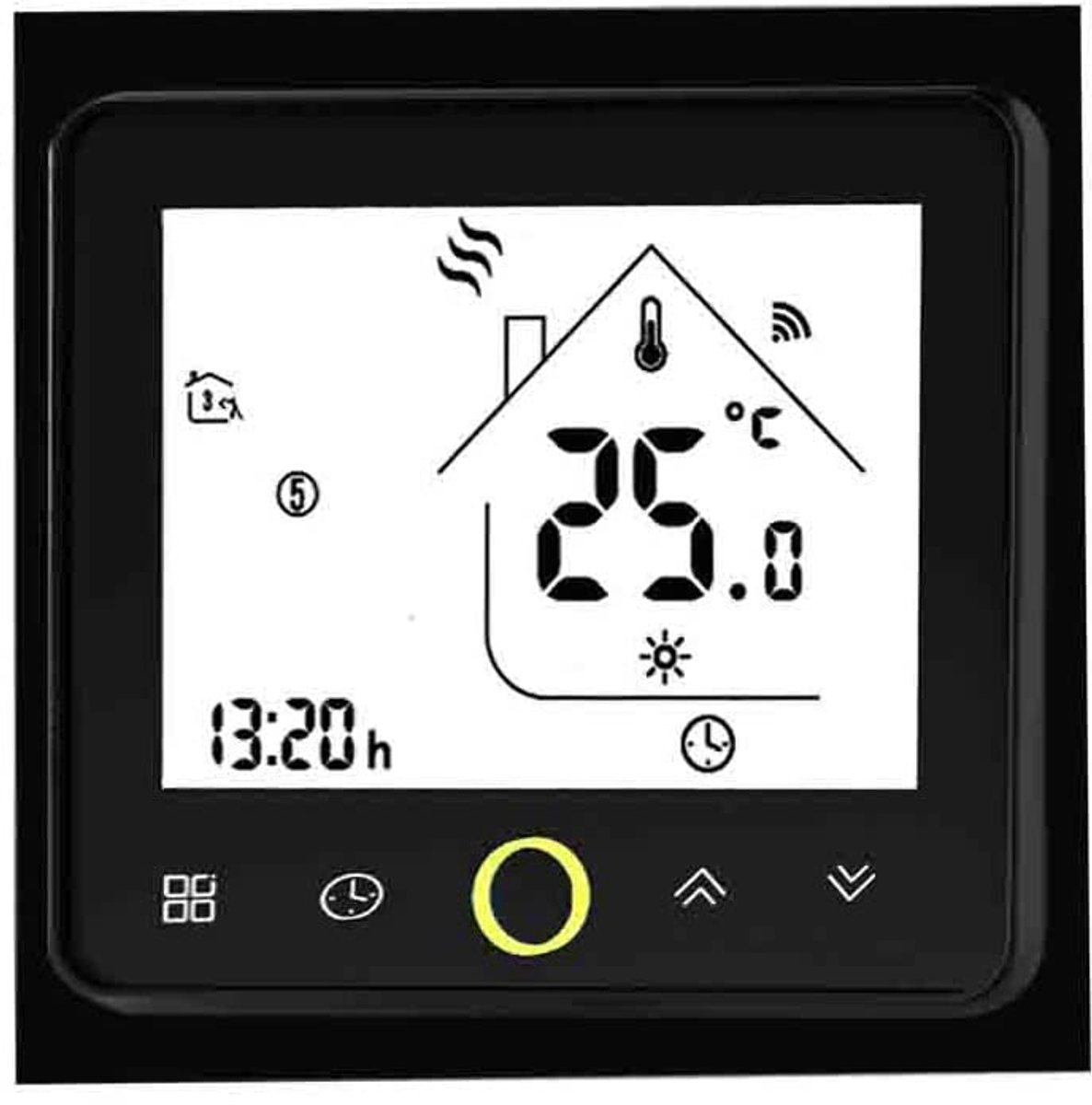 Slimme Thermostaat - Verwarming Regelaar - Energie Besparen - WIFI Spraakbesturing - 24V - Zwart