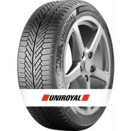 Uniroyal Allseasonexpert 3 band met "AllSeasonExpert 3" opdruk. Zwart met zilverkleurige velg.