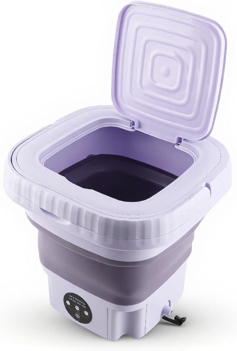 Draagbare Wasmachine - Mini Emmer - Kleding Reinigen - Opvouwbaar Ontwerp - 11 Liter Capaciteit - Wit